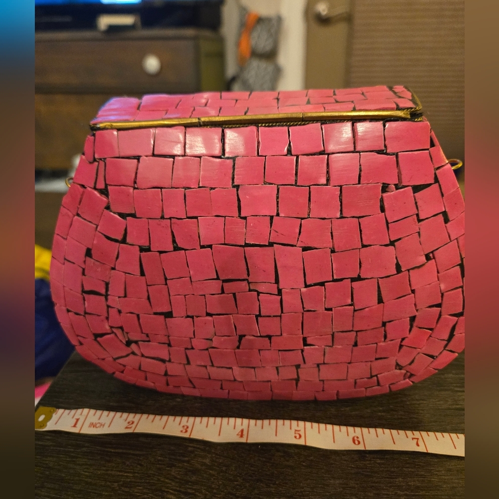Ramla Pink Mosaic (Clutch/Crossbody) Handmade - Picture 2 of 4